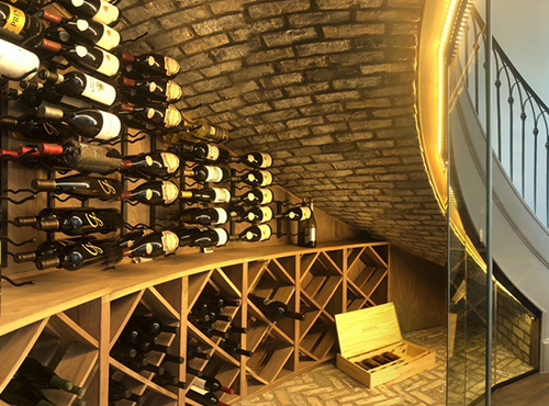 houston custom wine cellar under the stairs second picture