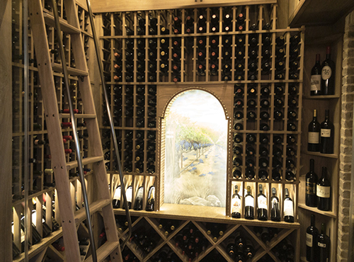 houston custom wine cellar under the stairs