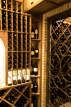 houston custom wine cellar under the stairs