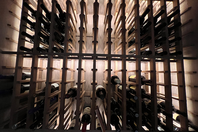 custom wine cellar designed in Bellaire, Texas