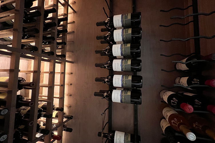 custom wine cellar designed in Bellaire, Texas