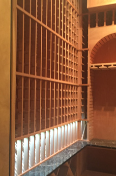 wood marble wine cellar