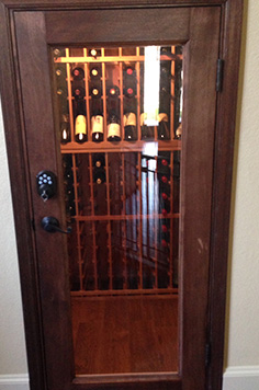 small wine room inside a wall
